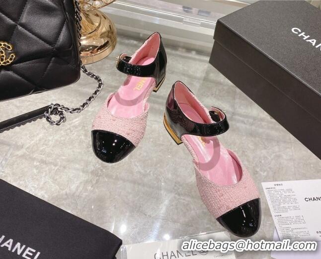 Low Cost Chanel Lambskin CC Buckle Ballerinas G38441 Pink