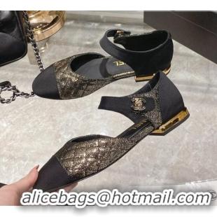 Cheap Design Chanel Lambskin CC Buckle Ballerinas G38441 Gold