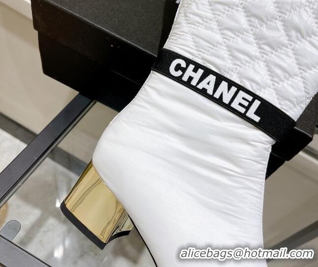 New Style Chanel Mixed Fibers High Boots G38428 White