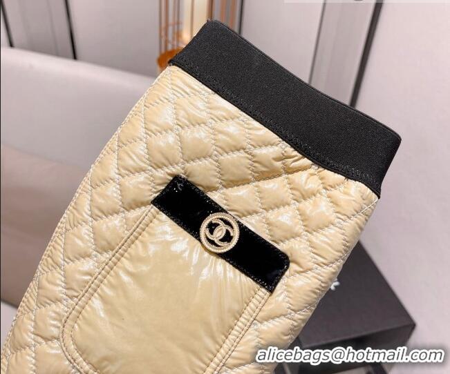 Best Design Chanel Mixed Fibers High Boots G38428 Beige