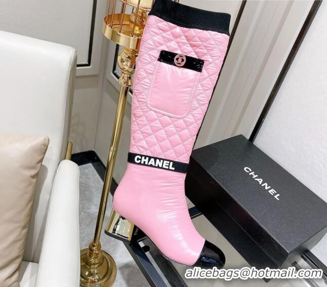 Perfect Chanel Mixed Fibers High Boots G38428 Pink