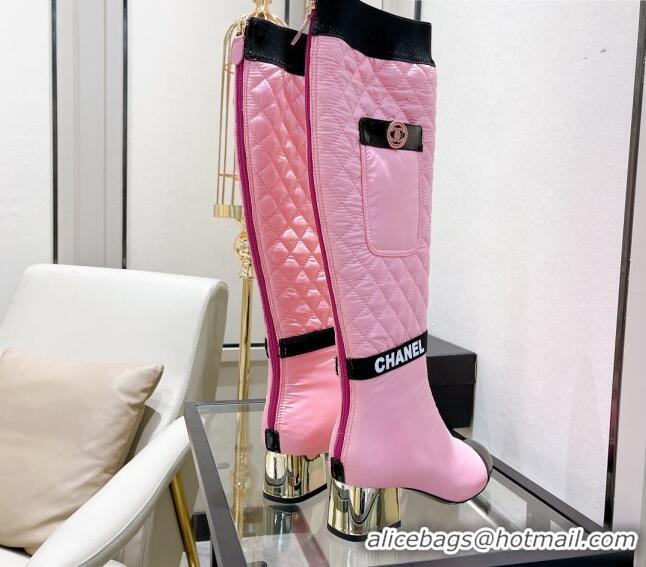 Perfect Chanel Mixed Fibers High Boots G38428 Pink