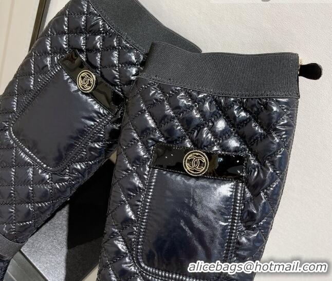 Discount Chanel Mixed Fibers High Boots G38428 Black