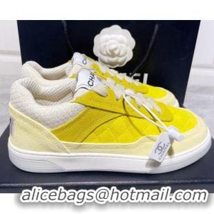 New Style Chanel Suede Sneakers 111701 Yellow