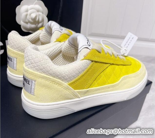 New Style Chanel Suede Sneakers 111701 Yellow