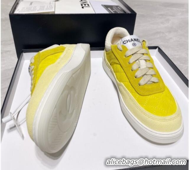 New Style Chanel Suede Sneakers 111701 Yellow