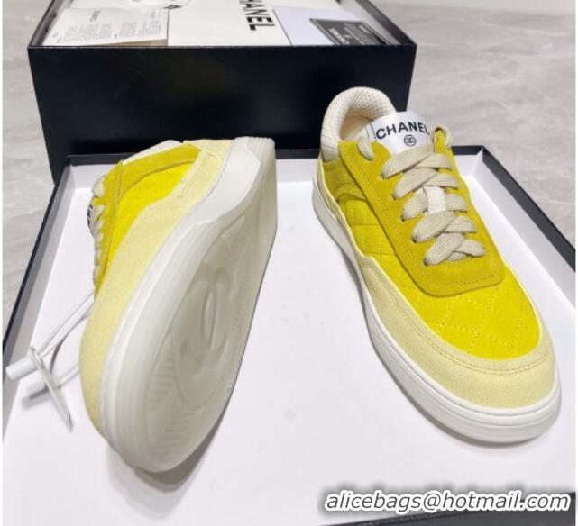 New Style Chanel Suede Sneakers 111701 Yellow