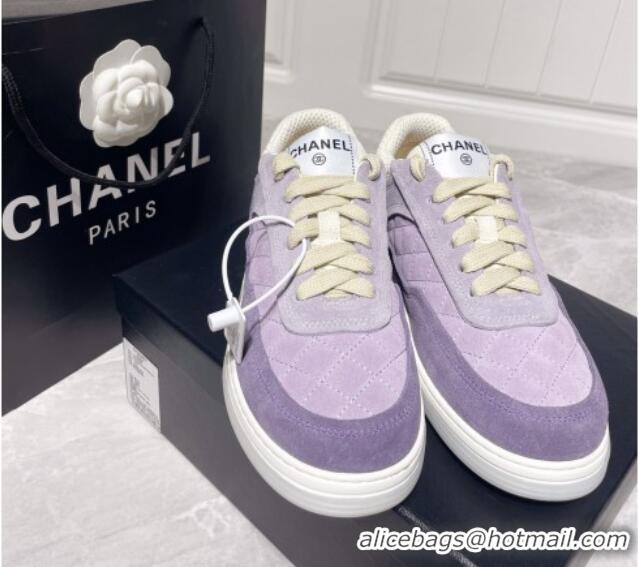 Best Design Chanel Suede Sneakers 111701 Purple