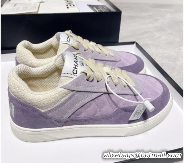 Best Design Chanel Suede Sneakers 111701 Purple