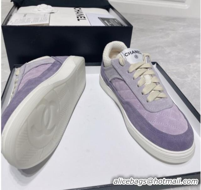 Best Design Chanel Suede Sneakers 111701 Purple