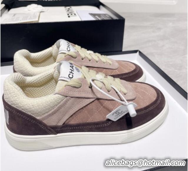 Best Price Chanel Suede Sneakers 111701 Light Brown