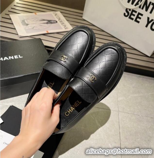 Top Grade Chanel Shiny Calfskin Loafers G38048 Black