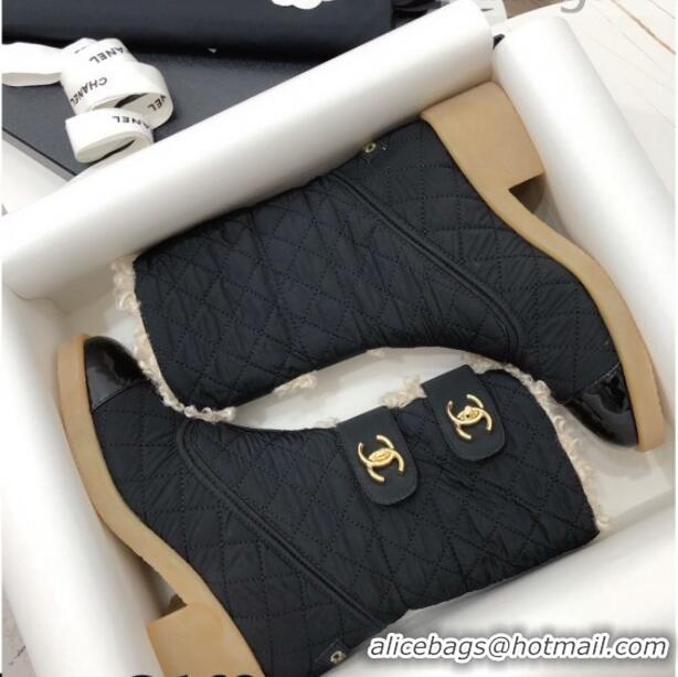 Good Product Chanel Shearling Short Boots 5cm 111713 Black