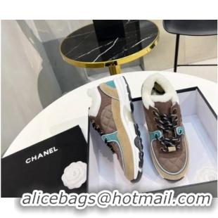 Top Quality Chanel Suede & Mesh Wool Sneakers G38299 Gray