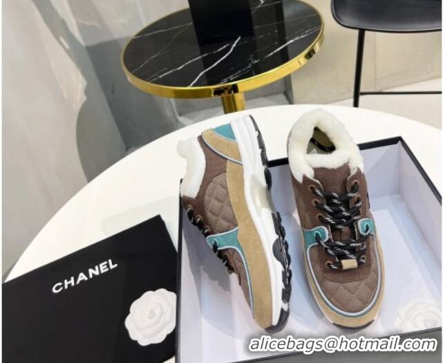 Top Quality Chanel Suede & Mesh Wool Sneakers G38299 Gray