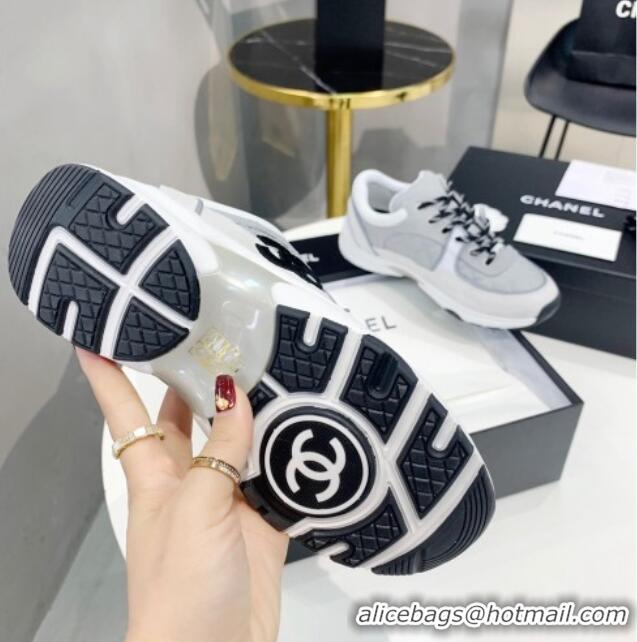 Top Quality Chanel Suede & Mesh Sneakers G38299 Light Gray