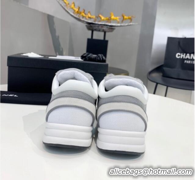 Top Quality Chanel Suede & Mesh Sneakers G38299 Light Gray