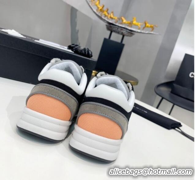 AAAAA Chanel Suede & Mesh Sneakers G38299 Gray/Orange