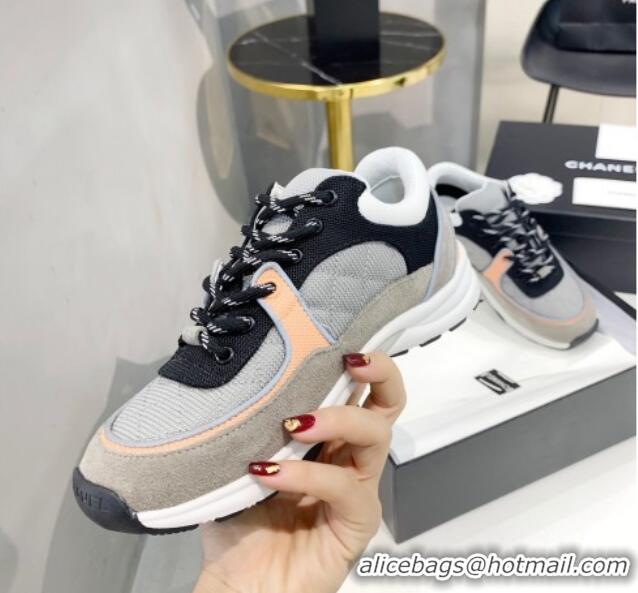 AAAAA Chanel Suede & Mesh Sneakers G38299 Gray/Orange