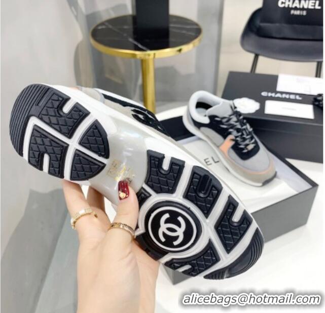 AAAAA Chanel Suede & Mesh Sneakers G38299 Gray/Orange