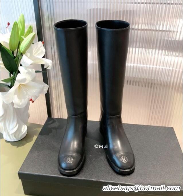 Discount Chanel Calfskin High Boots G38174 Black