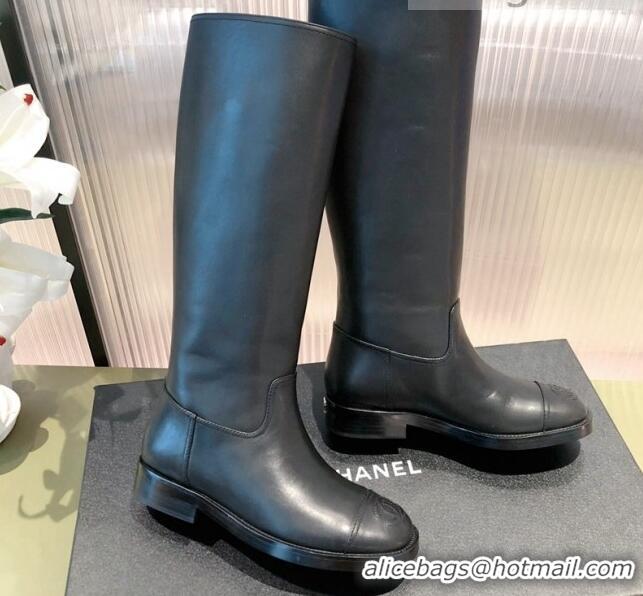 Discount Chanel Calfskin High Boots G38174 Black