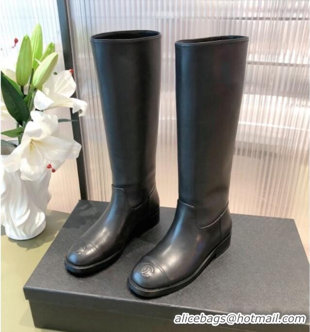 Discount Chanel Calfskin High Boots G38174 Black