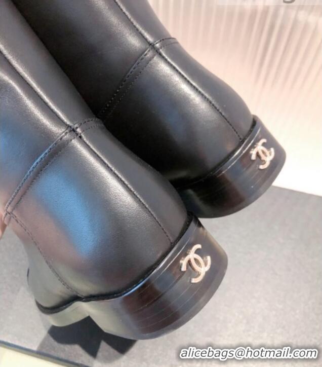 Discount Chanel Calfskin High Boots G38174 Black