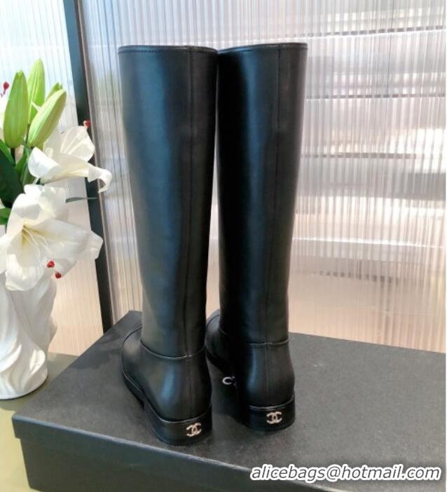 Discount Chanel Calfskin High Boots G38174 Black