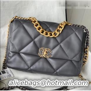 High Quality Chanel 19 Lambskin Large Flap Bag AS1161 Steel Gray 2021 TOP