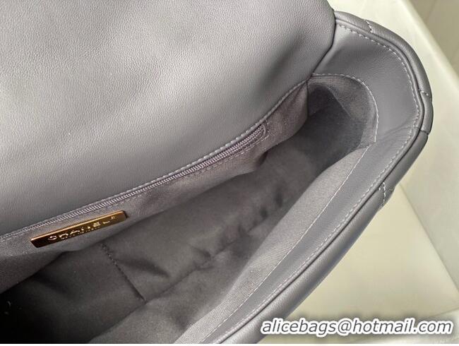 High Quality Chanel 19 Lambskin Large Flap Bag AS1161 Steel Gray 2021 TOP