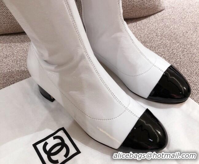 Discount Chanel Crumpled Lambskin High Boots 112262 White