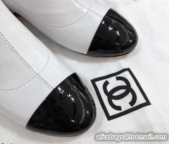 Super Quality Chanel Crumpled Lambskin Ankle Boots G35468 White