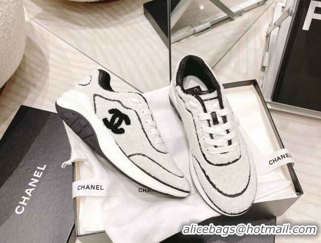 Best Grade Chanel Shearling Sneakers 112269 White