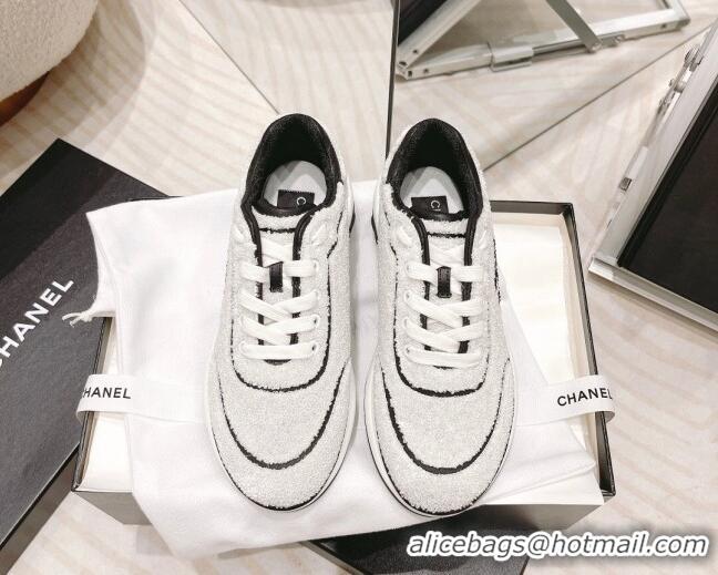 Best Grade Chanel Shearling Sneakers 112269 White