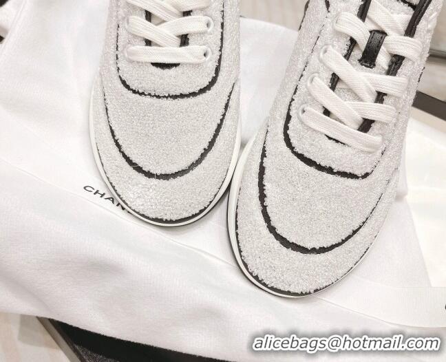 Best Grade Chanel Shearling Sneakers 112269 White