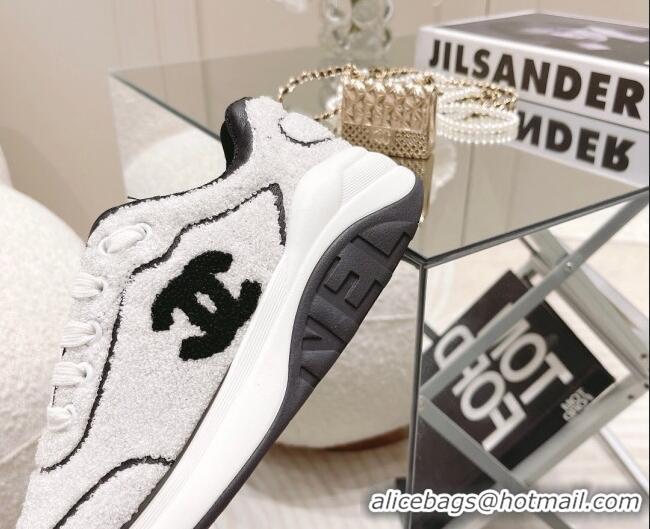 Best Grade Chanel Shearling Sneakers 112269 White