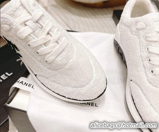 Top Grade Chanel Shearling Sneakers 112269 White