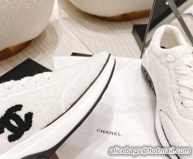 Top Grade Chanel Shearling Sneakers 112269 White