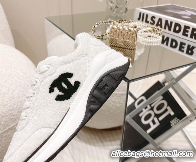 Top Grade Chanel Shearling Sneakers 112269 White