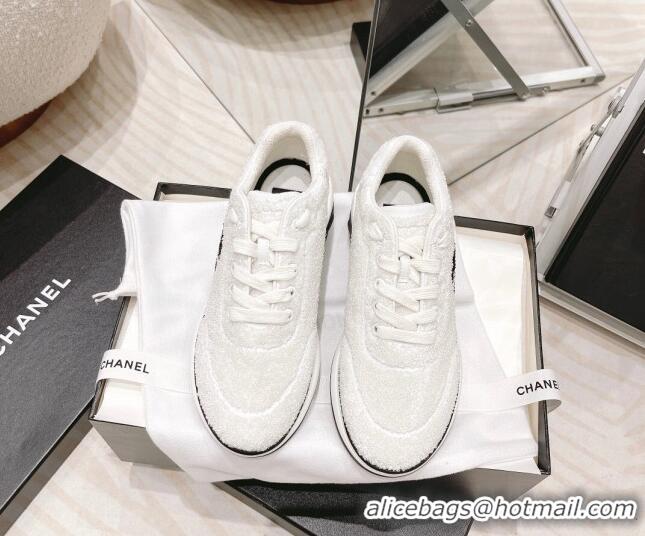 Top Grade Chanel Shearling Sneakers 112269 White