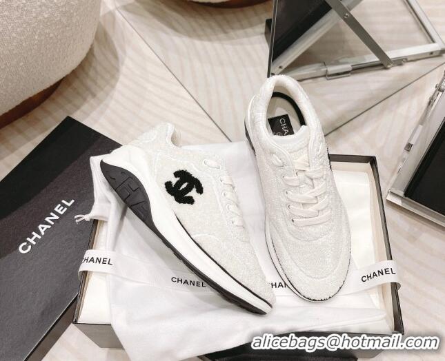 Top Grade Chanel Shearling Sneakers 112269 White