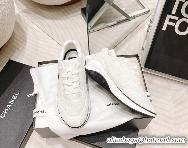 Top Grade Chanel Shearling Sneakers 112269 White