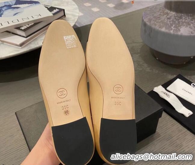 Discount Chanel Leather Classic Ballerinas 112276 Beige