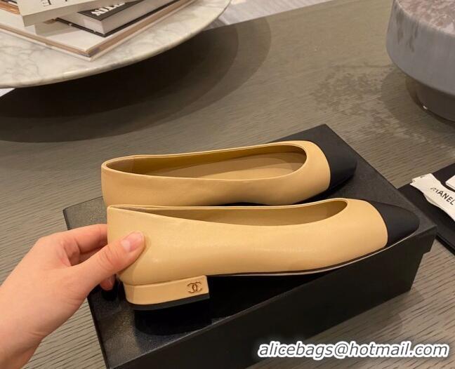 Discount Chanel Leather Classic Ballerinas 112276 Beige