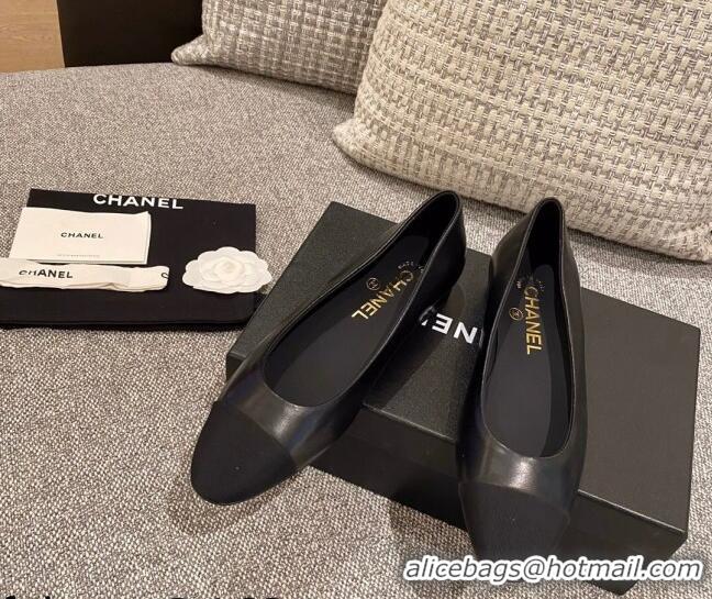 Good Taste Chanel Leather Classic Ballerinas 112276 Black