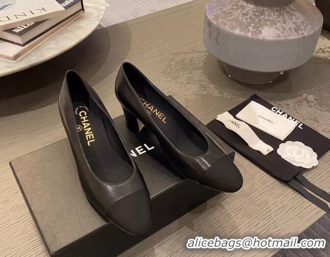 Luxury Cheap Chanel Leather Classic Pumps 112278 Black