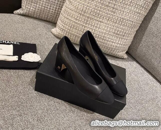 Luxury Cheap Chanel Leather Classic Pumps 112278 Black