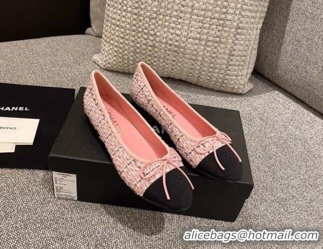 Most Popular Chanel Tweed & Grosgrain Ballerinas 112281 Pink/Black