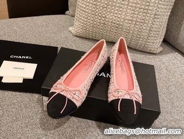 Most Popular Chanel Tweed & Grosgrain Ballerinas 112281 Pink/Black